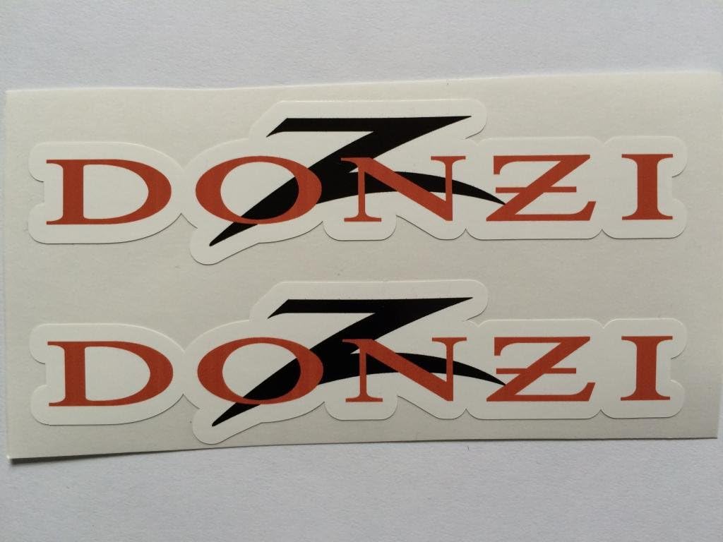 2 DONZI Speed Boat Big Z Die Cut Decals