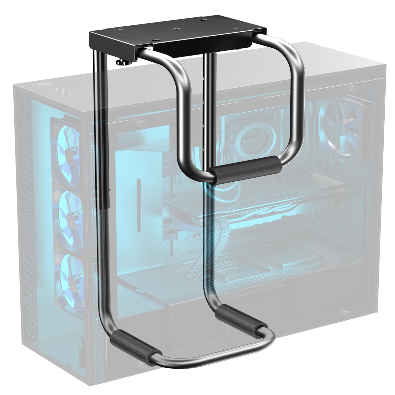 Supporto per PC CPU Regolabile Sotto Scrivania,per La Maggior Parte Dei Case per Computer,Heavy Duty Supporto Pc Fisso con Imbottitura Protettiva,Eccellente Circolazione Dell'Aria,Portata Massima 30kg
