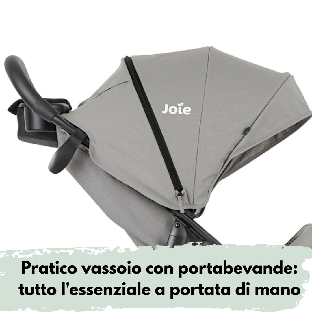 Joie Passeggino Litetrax con sacco termico | Passeggino sportivo per città e fuoristrada, sospensioni flessibili, chiusura con una mano, protezione UV 50+, ruote antiforatura -