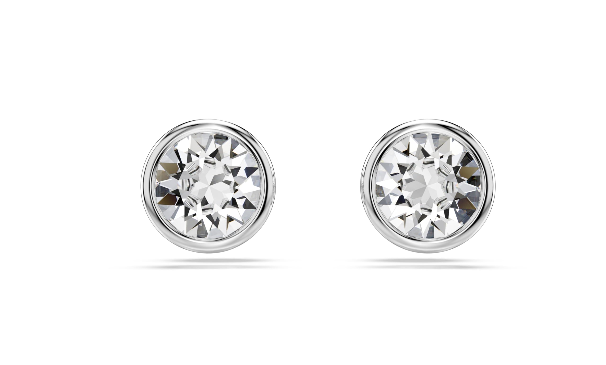 Swarovski Imber Rhodium Plated White Round Stud Earrings 5696073