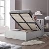happybeds Ottoman Storage Bed, Malmo Wood Modern Bed Frame (White, 4ft6 Double - Frame Only)