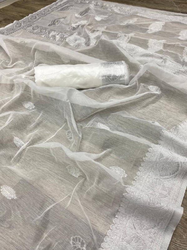 Image of Flosive Women's Cotton Saree With Blouse Piece