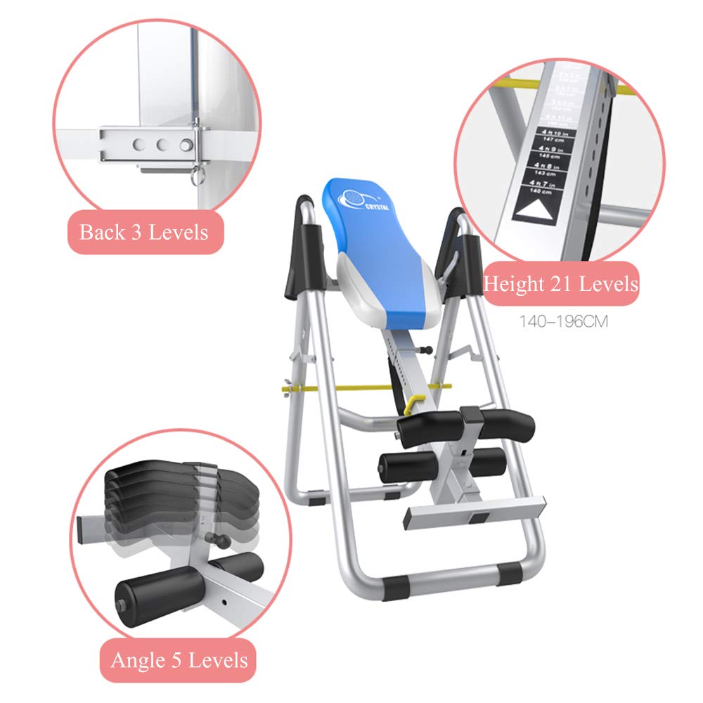 逆立ちのテーブル、折り畳み式の逆転機械 144cm-196cm 調節可能な療法のテーブルの背部伸張器のための家のフィットネスマッサージのヨガ Amazon | 逆立ちのテーブル、折り畳み式の逆転機械 144cm-196cm 調節