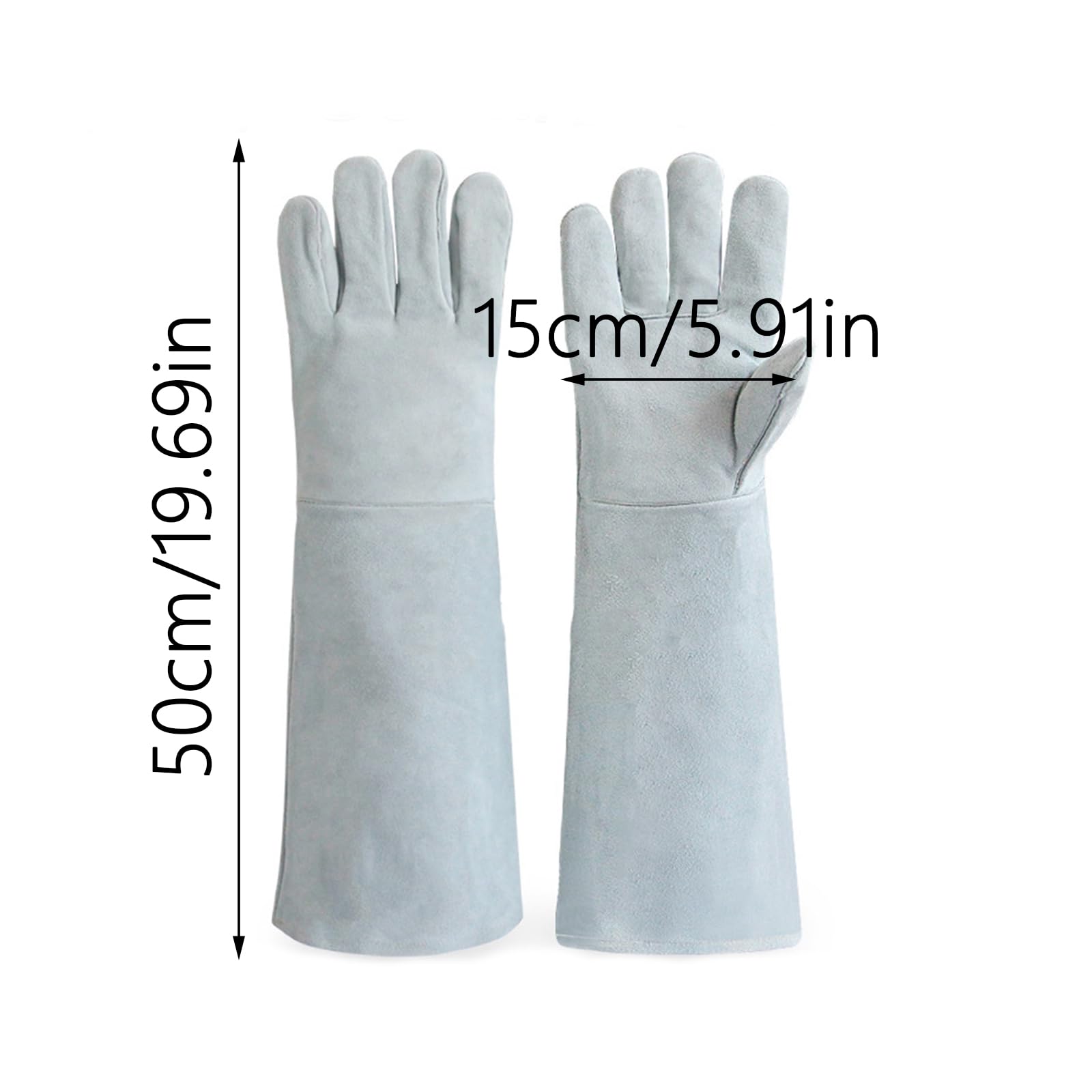 Guanti di sicurezza unisex in pelle resistente al calore con vestibilità super lunga per migliorare la protezione delle braccia in qualsiasi ambiente di lavoro