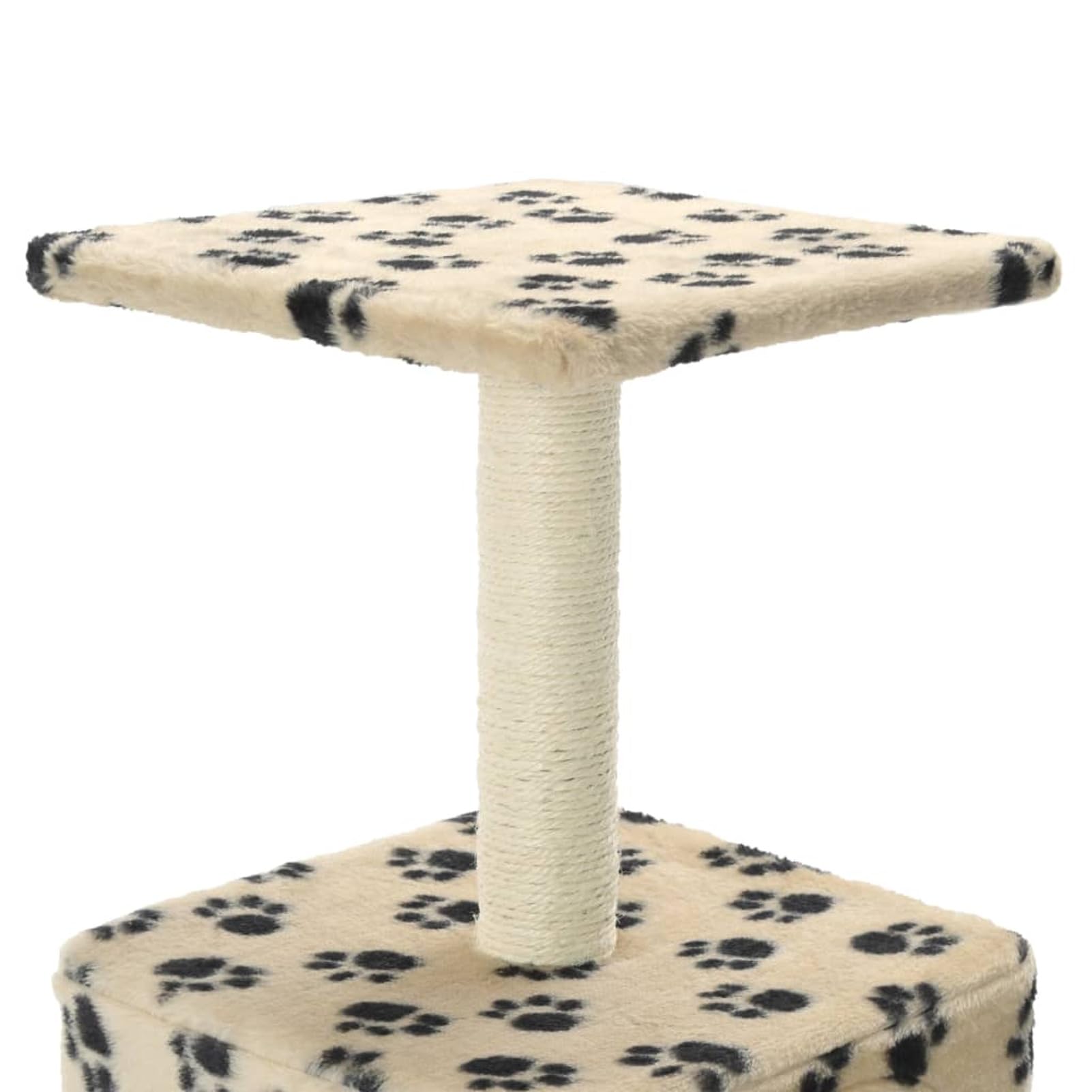 Homgoday Tiragraffi per gatti con tiragraffi in sisal, 55 cm, con stampa di zampe beige, tiragraffi a torre per gatti multilivello, centro attività per gatti da interno