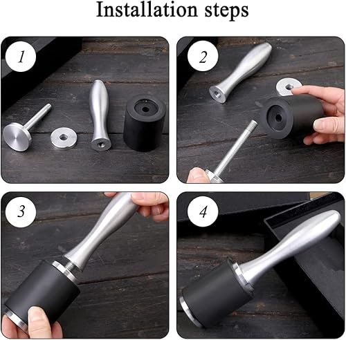 Miniatura 10 de DIUDUS Profession - Martillo de cuero para tallar, cabeza en T, martillo de nailon para manualidades, hecho a mano, martillo de nailon, para