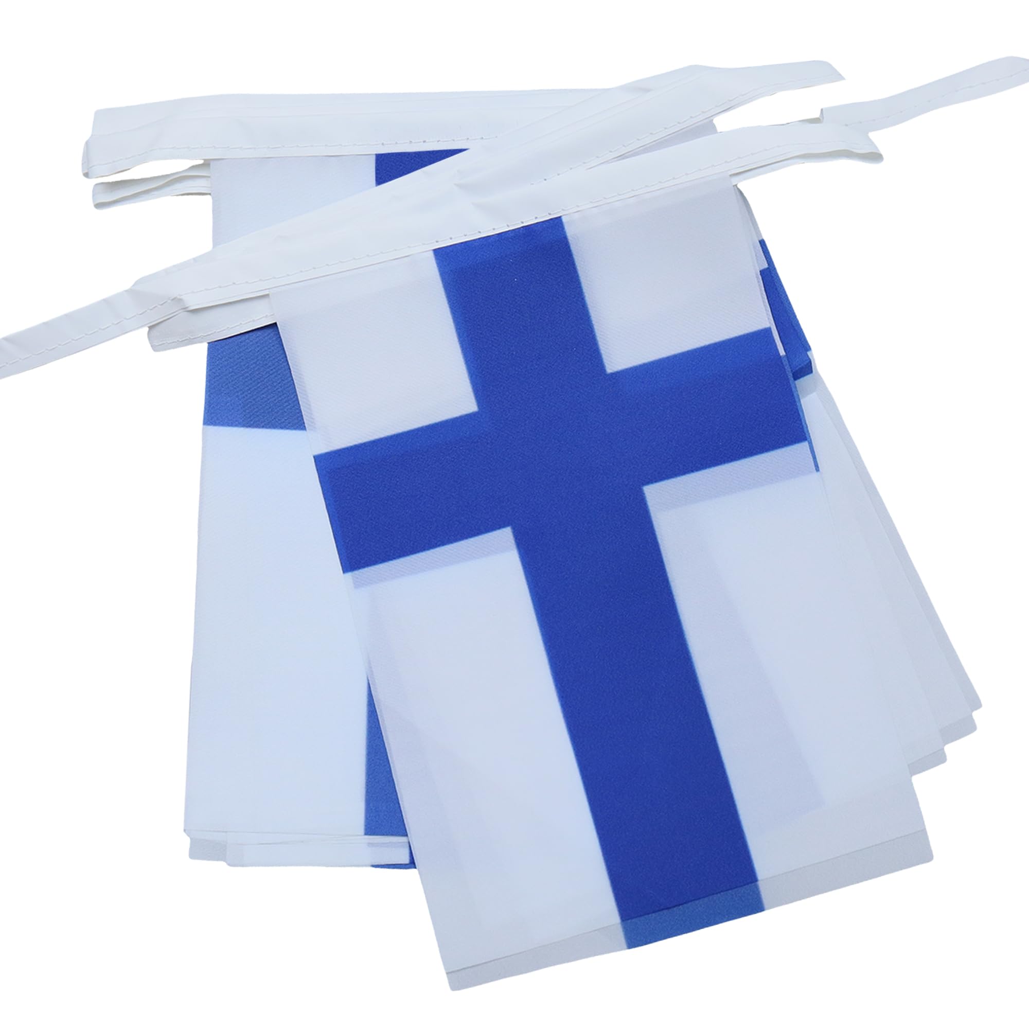 AZ FLAG Finland Flag Garland 6 Metres 20 Flags 21 x 15 cm - Finnish Flag 15 x 21 cm