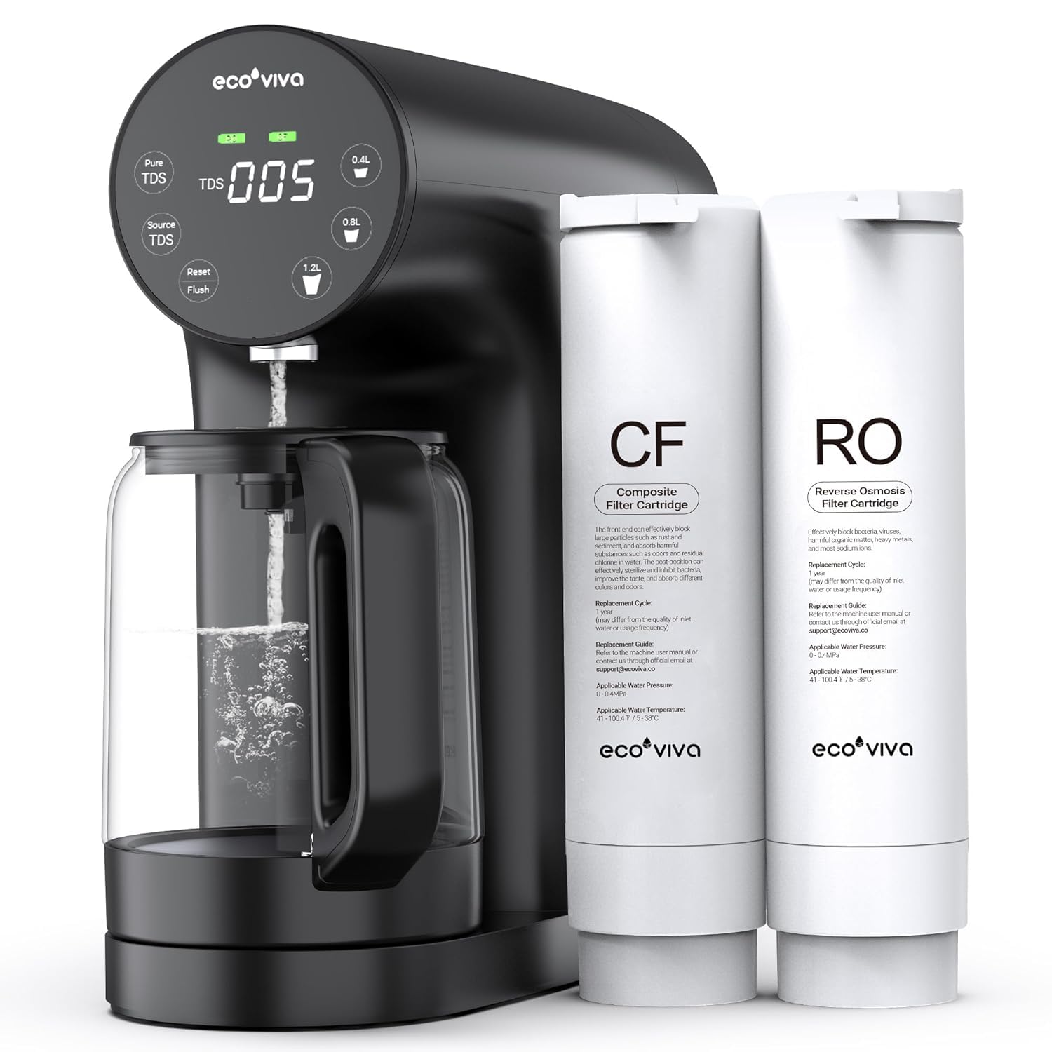 Amazon.co.jp: Ecoviva カウンタートップ逆浸透システムRO浄水器、5