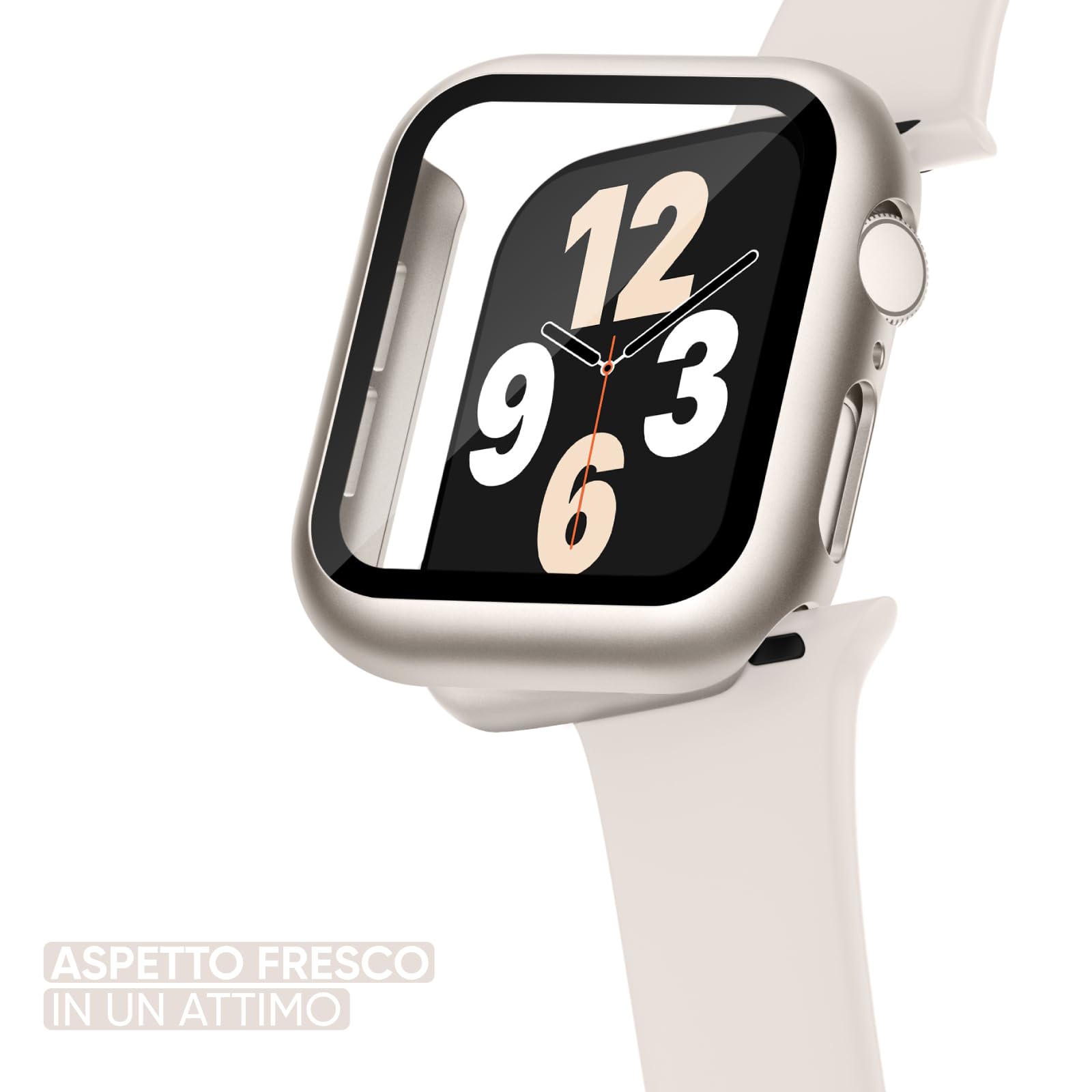 Raradev 3-in-1 per Cinturini Apple Watch 41mm con Custodia e Proteggi Schermo, Cinturino Sportivo in Silicone e Cover Protettiva con Vetro Temperato 9H per iWatch Serie 9/8/7, Galassia