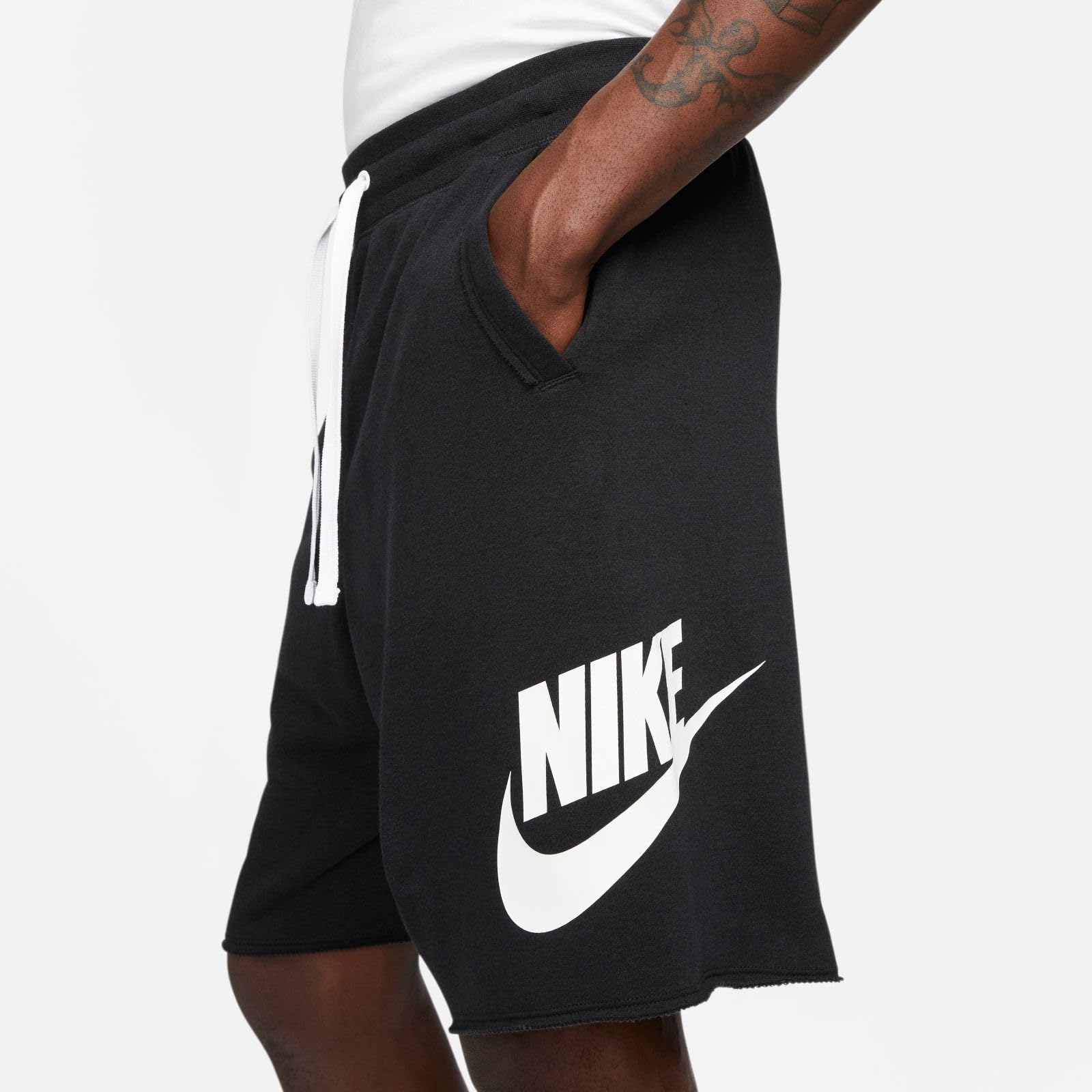 Nike DX0502-010 M NK Club Alumni HBR FT Short Pantaloni Sportivi Uomo Black/White/White L