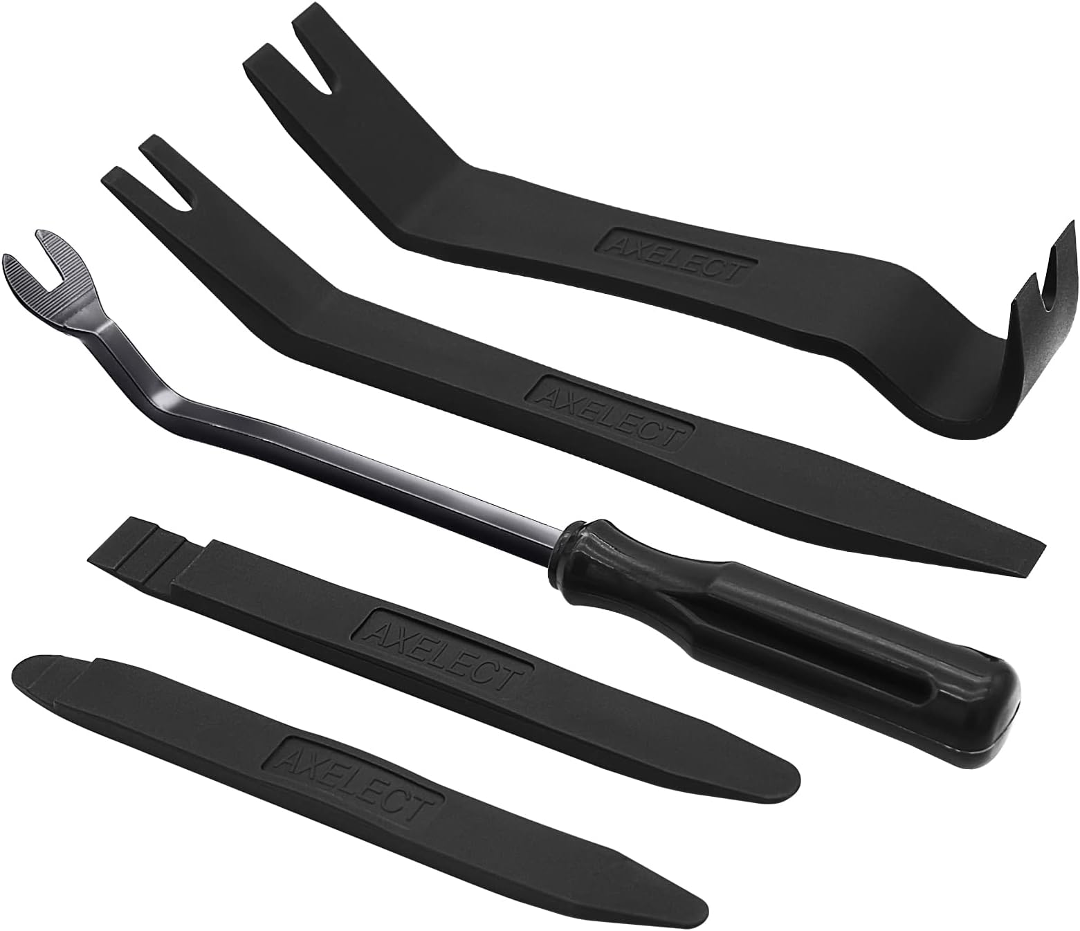 AXELECT Car Trim Removal Tool Kit 5 Pack,Body Panel Removal Tool for Door Dash Dashboard Panel Pry Tool Fastener Remover, Upholstery Tools Car Audio Trim Removal Tool Black