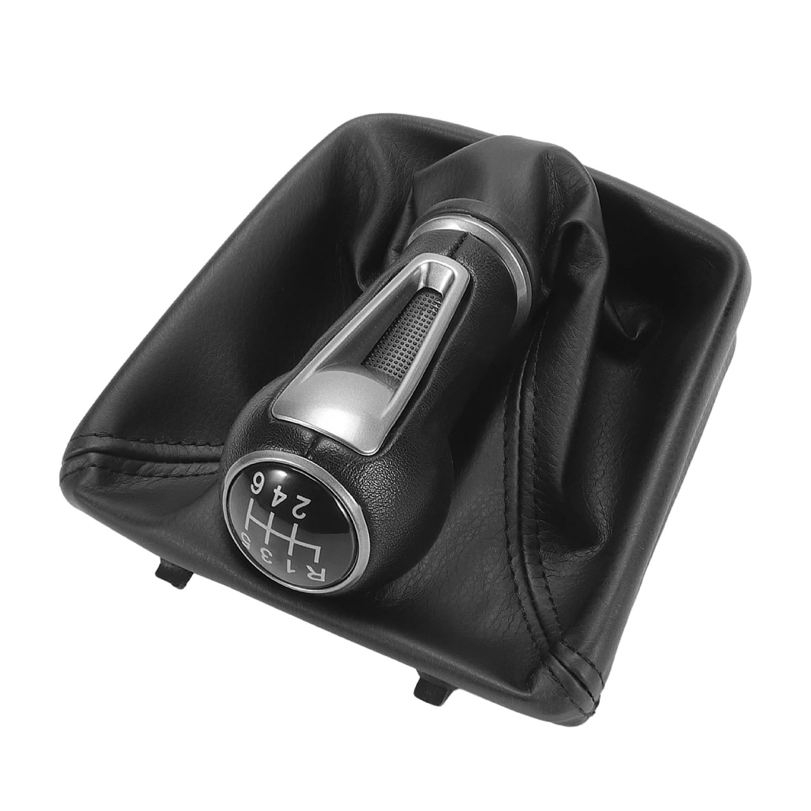 DUFWEHR Shifter Knob for SEAT for Ibiza IV (6J) 2009-2017 Car Gear Shift Knob 5/6 Speed with Gaiter Boot Leather Cover(6 Speed)