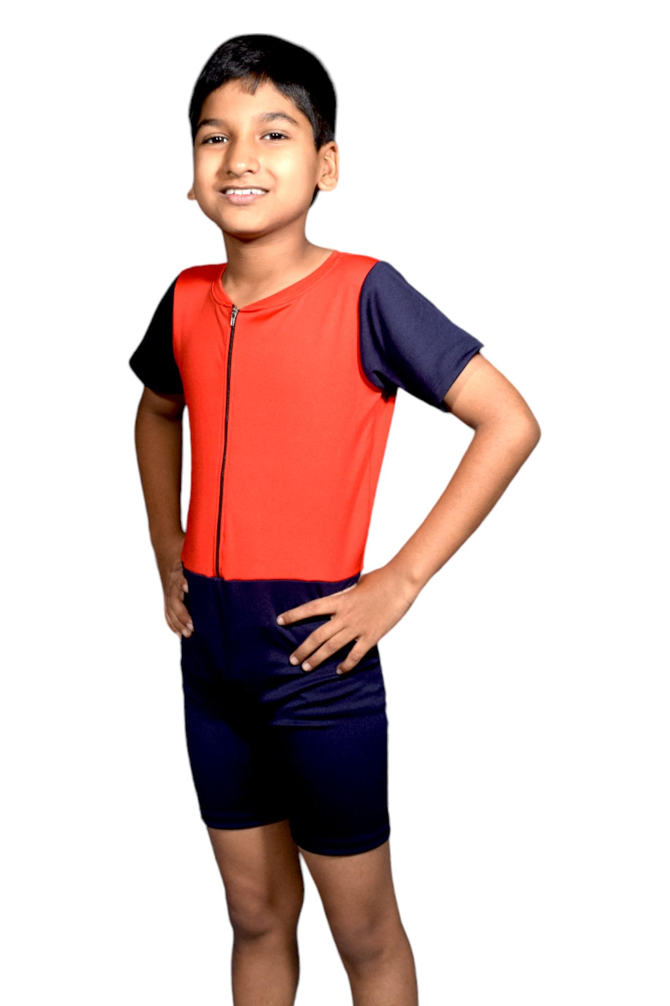 Aqua Holic Swimming Kit with 1 Printed Swimming Half Suit| Costume | with 1 Anti Fog Swimming Goggles, Swimming Cap,1 Nose Clip, 2 Ear Plugs,1 Swimming Ring(Tube) for Boys Multicolour