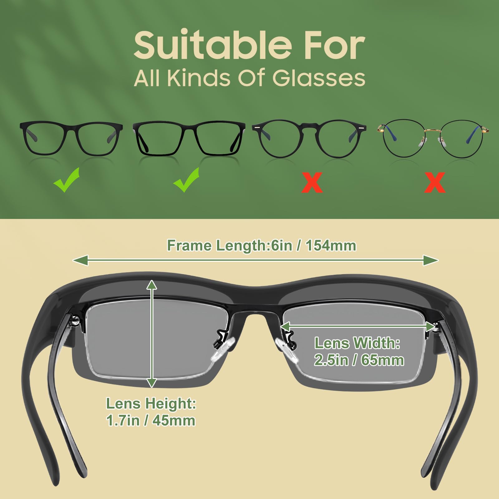 Okulary przeciwsłoneczne Perkanion Polarized na okulary - okulary przeciwsłoneczne z połową ramki pasujące na okulary korekcyjne z ochroną UV400