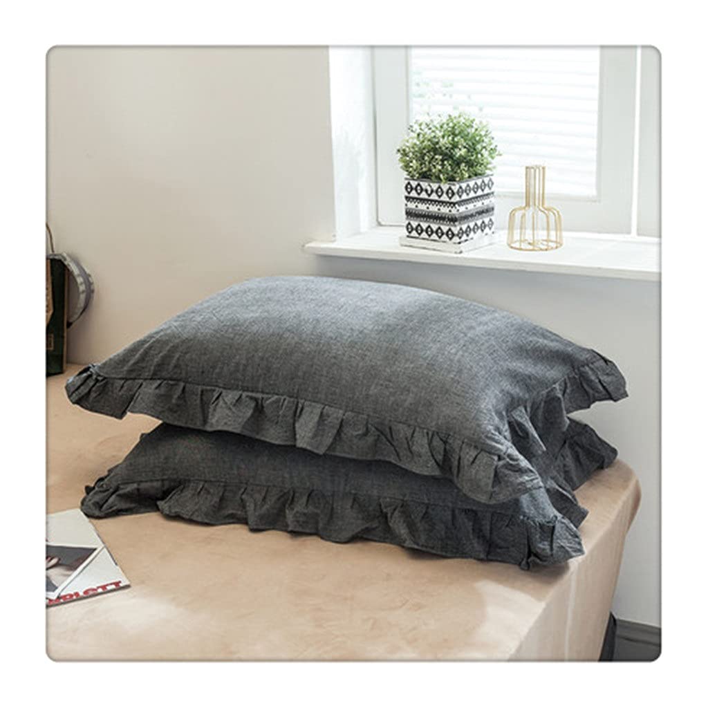 MFJGHU Cotton Lattice Pillowcases Sham Home Hotel Bedding Soft Pillow Cover Gift for Couple 48x74cm(Style H)