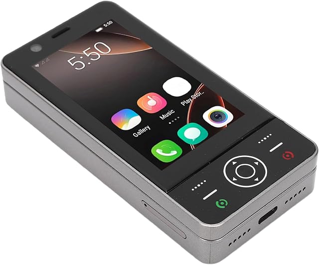Generic 4G Diapositive Téléphone Compact Design Dual SIM Téléphone portable à écran tactile pour 8.1, Smartphone portable pour les voyageurs (Grey)