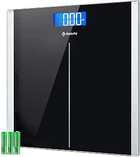 Etekcity EB9380H Digital Bathroom Scale - Accurate 400 lb Body Weight, Tempered Glass Platform, LCD Display, Batteries Included