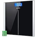 Etekcity Bathroom Scale for Body Weight, Highly Accurate Digital Electronic Weighing Machine for People, LCD Display, Large Size, 6mm Tempered Glass for Safe Home Use, Batteries Included, 400 lbs