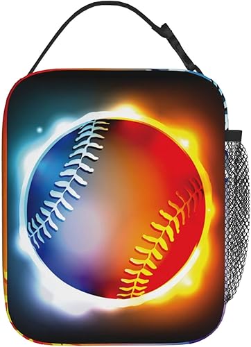 Miniatura 2 de SARA NELL Lonchera de bolas de fuego de crecimiento fresco, bolsa de almuerzo con aislamiento reutilizable portátil para mujeres, hombres,