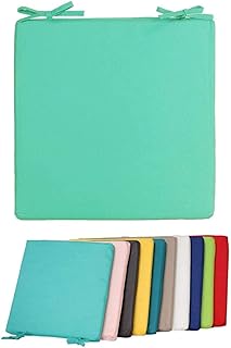 Sgualie Cojín de Silla 40x40cm Cojín de salón Cojín de Asiento Impermeable Jardín Efecto Loto, Color, Topo, Aguamarina