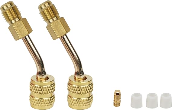 BACOENG R410a Adapter, 5/16 Female SAE to 1/4 Male SAE Adapter for Mini Split System (2 Packs)