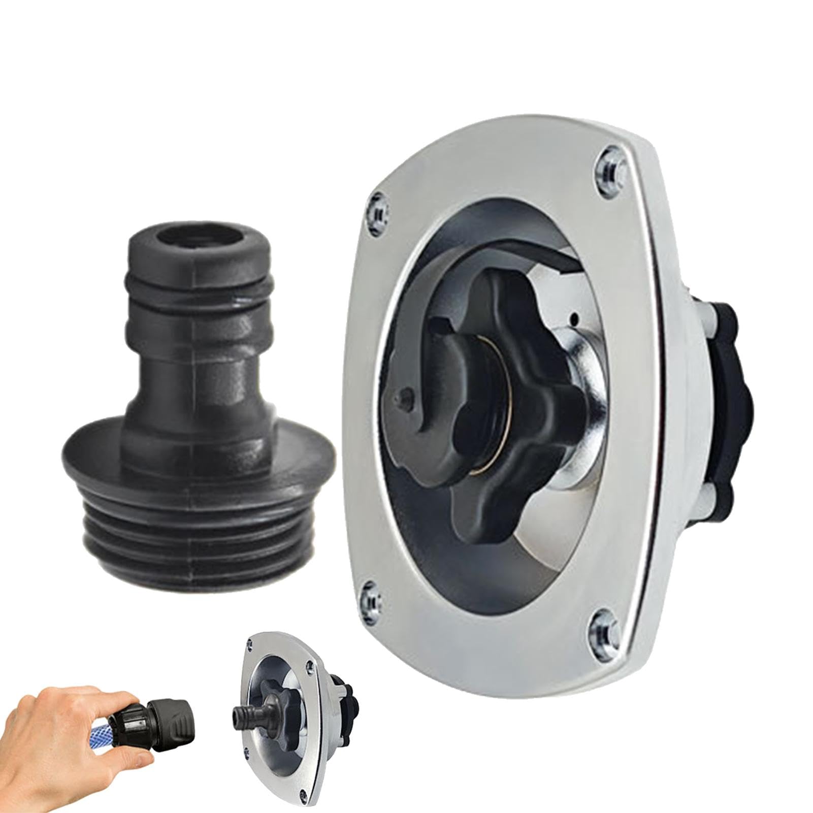 Entrée d'eau pour camping-car avec clapet anti-retour, entrée d'eau avec clapet anti-retour, pression d'eau régulée sûre, connexion facile pour camping-car, marine, bateau