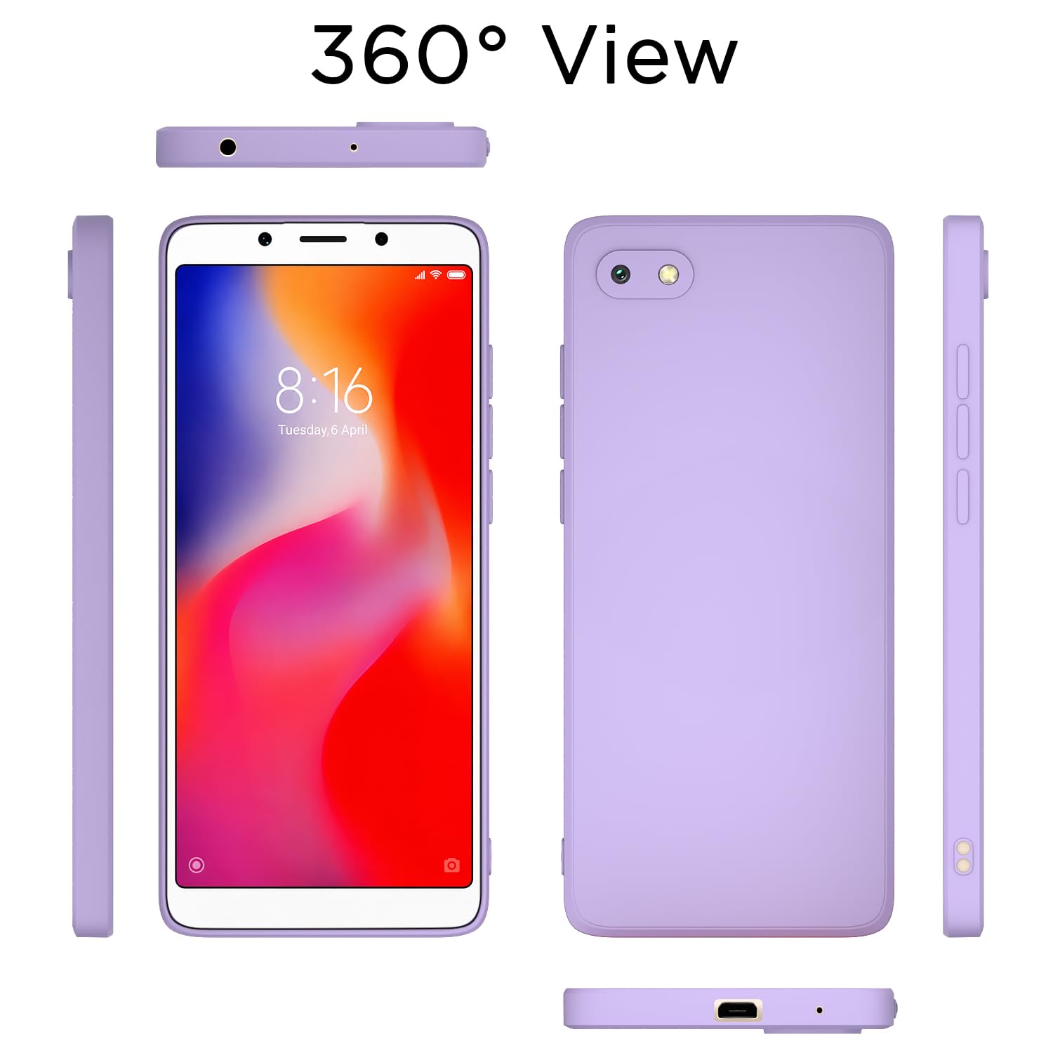 Redmi 6A Silicone Case - Pikkme Purple -4