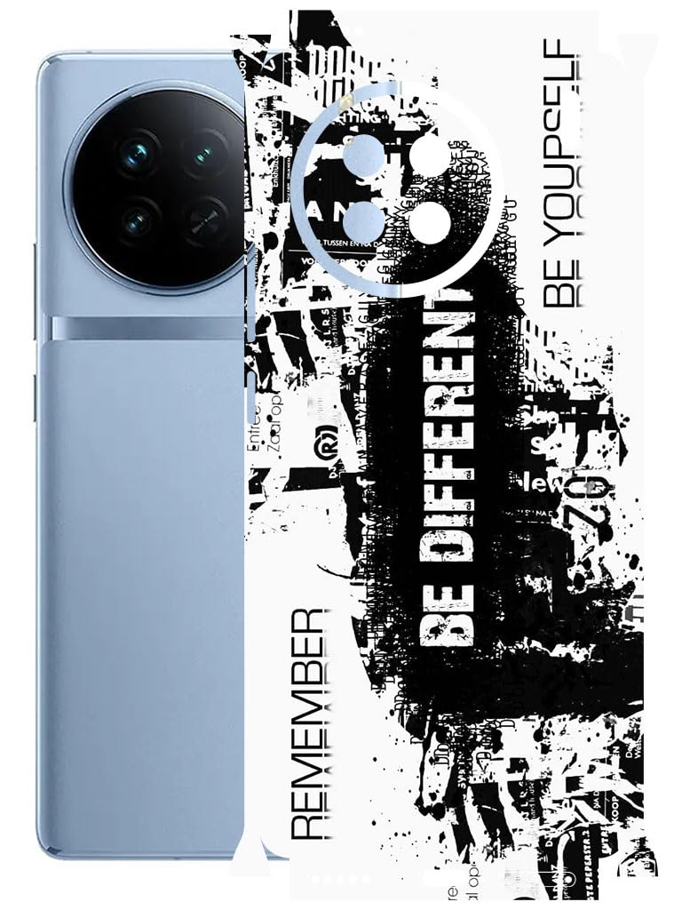 AtOdds - VIVO X90 - Mobile Back Skin Sticker - Lamination - Rear Screen Guard Protector Film Wrap (Coverage - Back+Camera+Sides) (Design - Be Different)-image-40