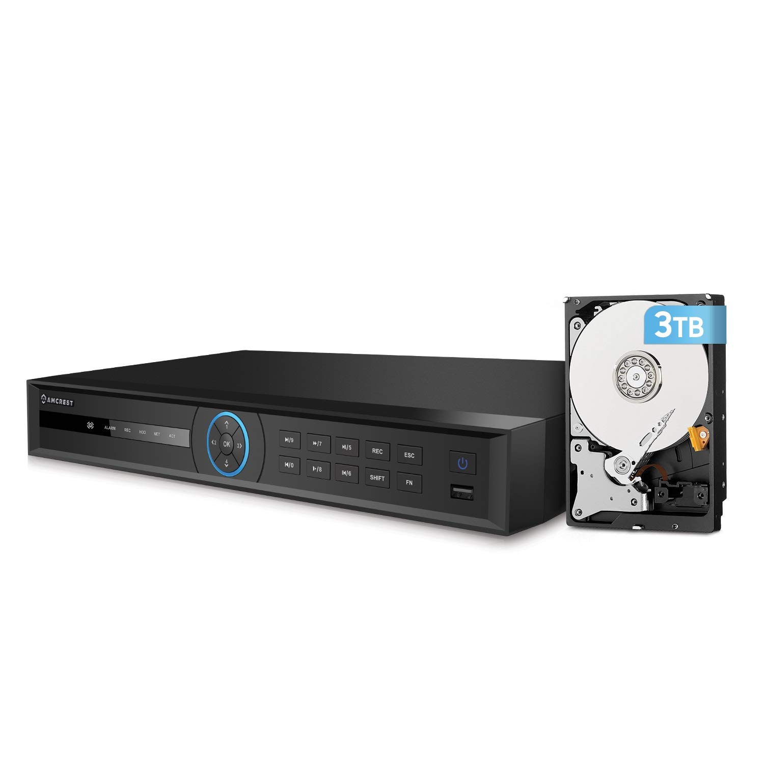 Amcrest 5Series 4K NVR 16-Channel NV5216-3TB 16CH (Record 16CH 4K @30fps, View/Playback 4CH 4K @30fp