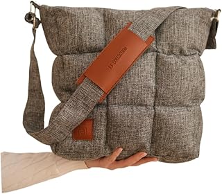 شنطة ماسنجر من بي إس للنساء باللون الرمادي مقاس متوسط