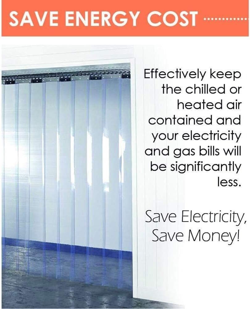 Transparenter PVC-Thermo-Vorhang für Kühlschranktür, mehrere Größen (1,35 x 2 m), energiesparend, hitzebeständig, einfach zu installieren, ideal für den privaten und gewerblichen Gebrauch