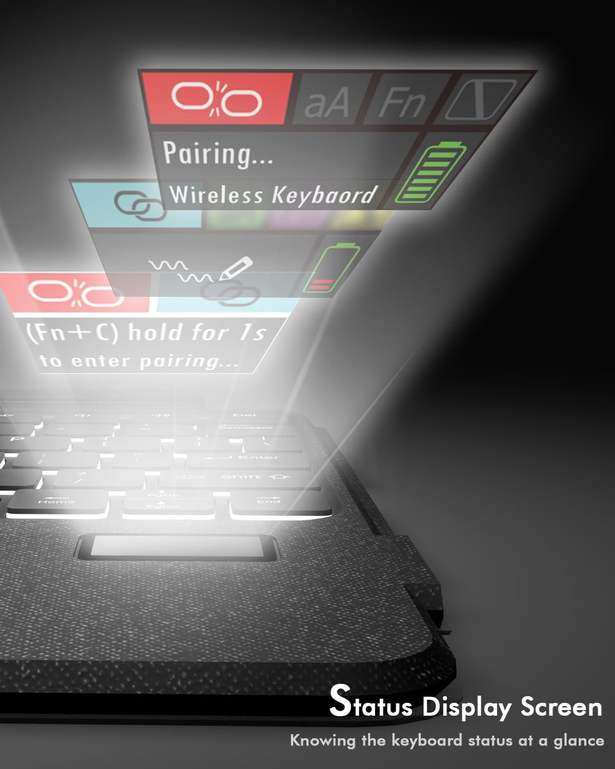 Doohoeek Keyboard Folio w/Status Screen for Samsung Galaxy Tab S11 Ultra 14.6 inch 2025, Tab S11 Ultra 14.6" Bluetooth Keyboard with Trackpad & Any-Angle Stand & Backlit, Tab S11 Ultra Keyboard Cover