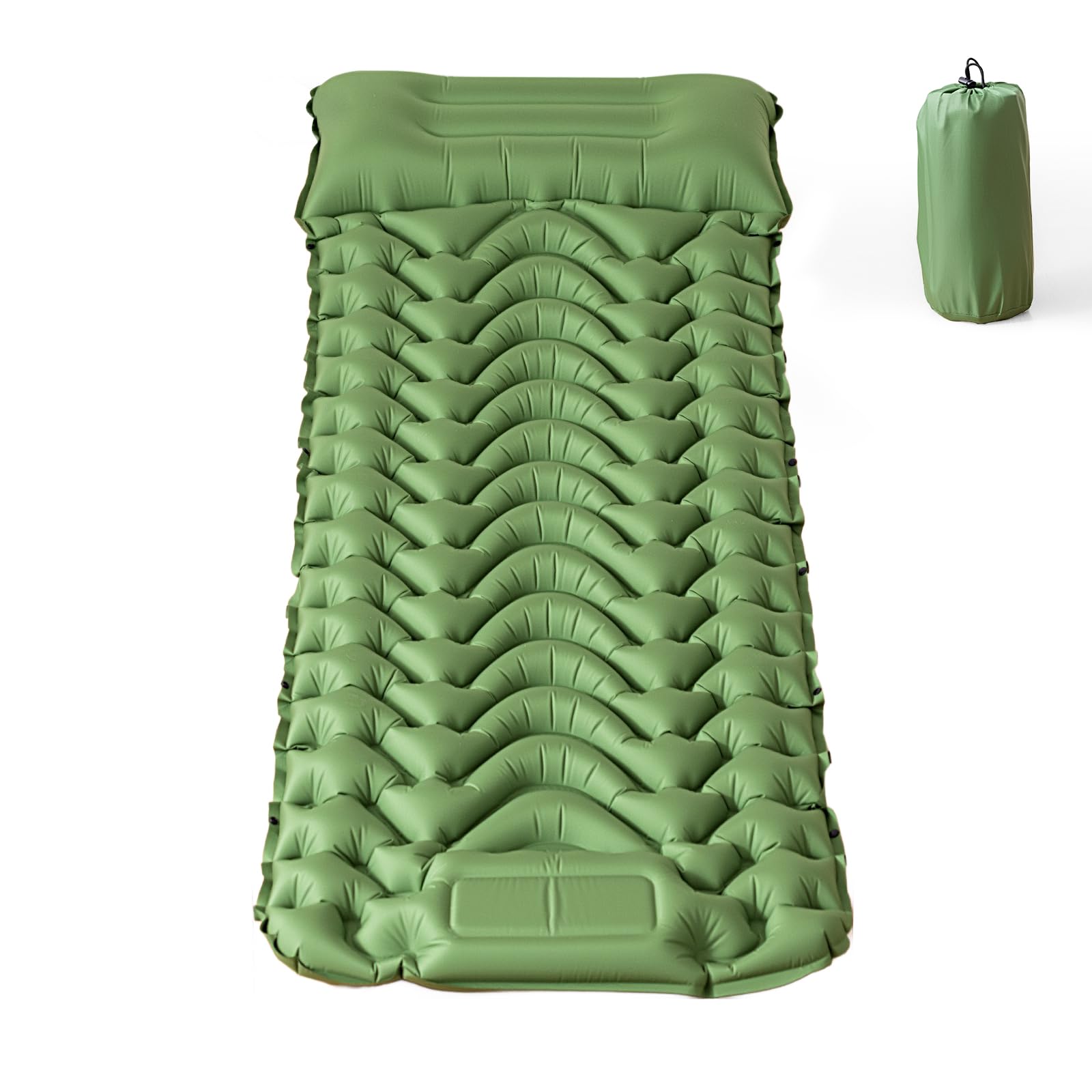 Isomatte Camping mit integrierter Fußpumpe 8cm Dicke Aufblasbare Campingmatte Outdoor, Wasserdicht & Reißfest 50D Nylon – Ultraleicht Luftmatratze für Zelt, Wandern & Gästebett