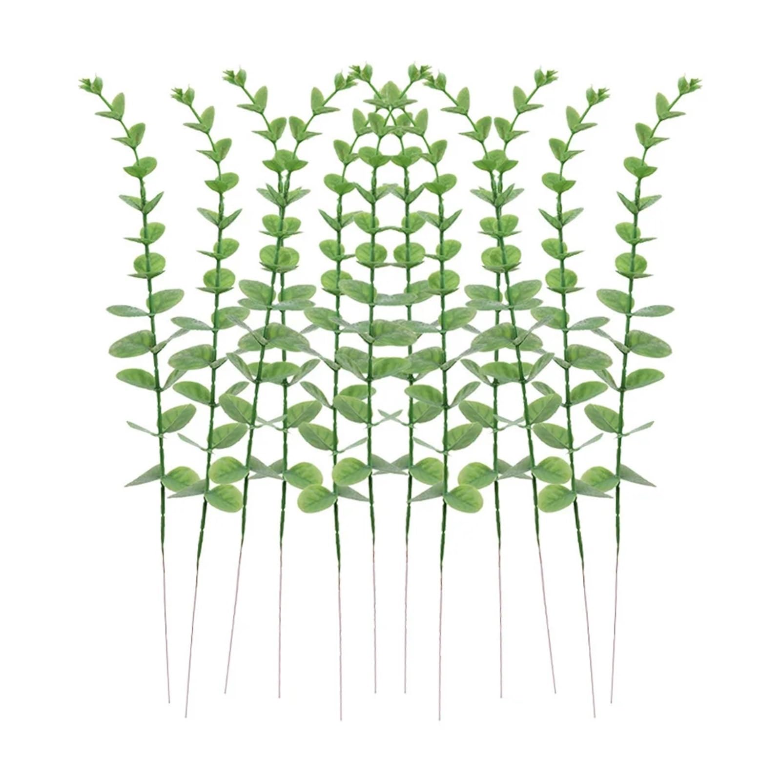 Künstliche Zweige 24 Stück Eukalyptusstiele, künstliche Eukalyptusblätter, grüne Zweige for Hochzeitsblumenarrangements, Bauernhaus-Heimdekoration(White)