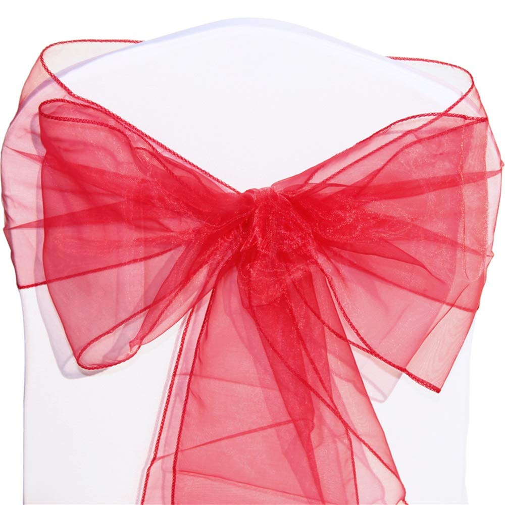 Time to Sparkle Pack of 10 Organza Sashes 22x280cm (Raspberry) — image 1