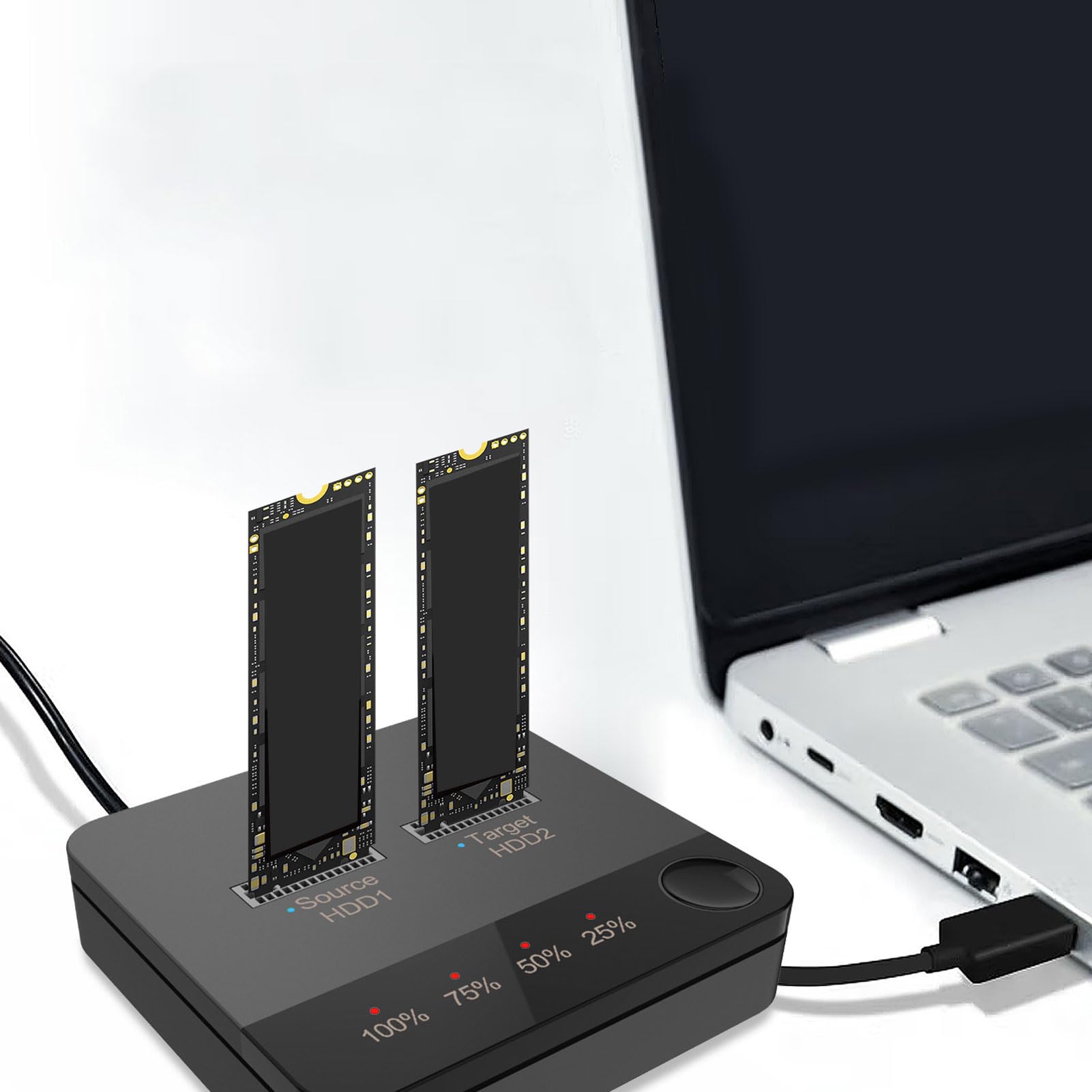 XUMIUZIY Kloner Dysków SSD M.2 Serial ATA — Obudowa z podwójną kieszenią Powielacza M.2