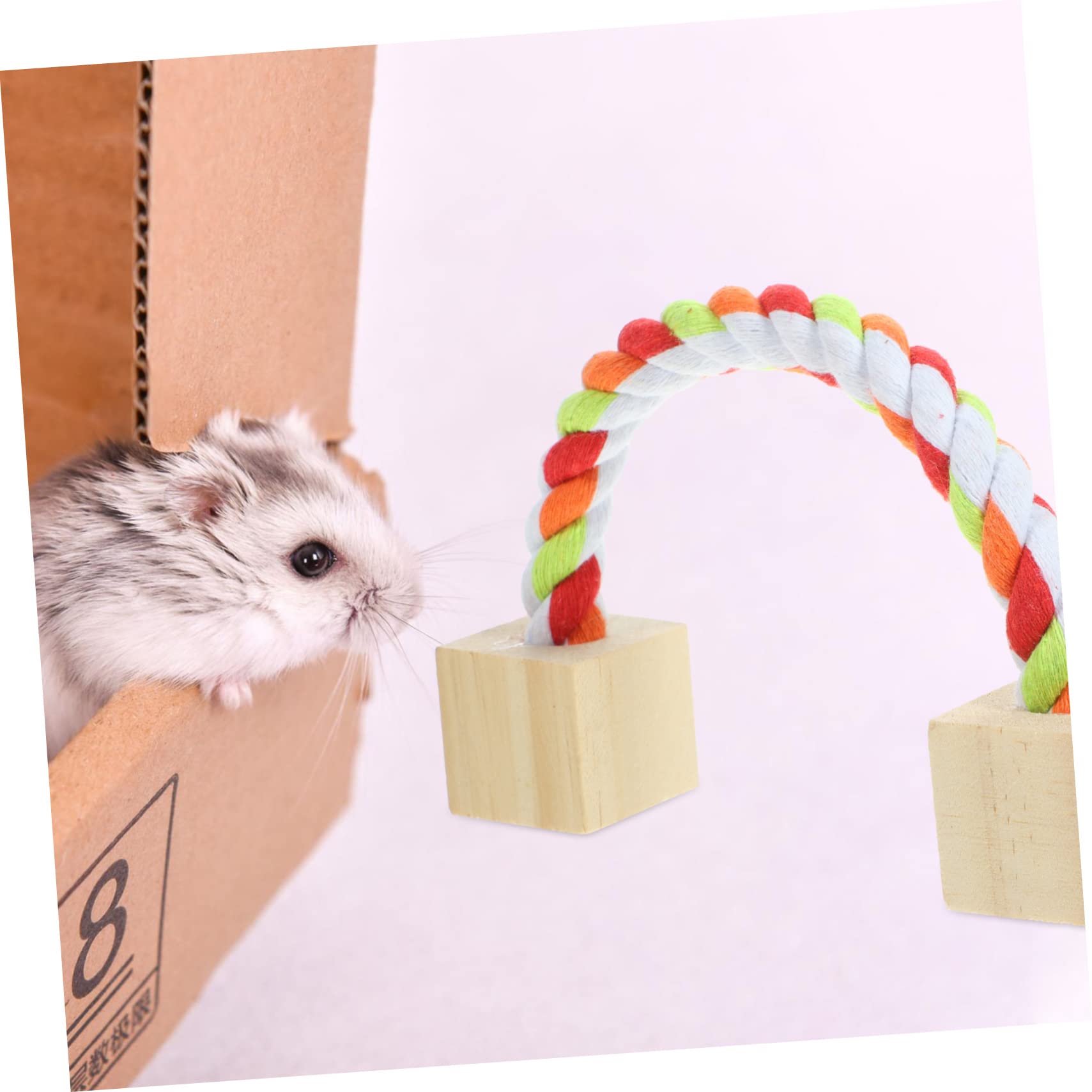 1satz Hamster Kauspielzeug Set Für Kleine Tiere Multifunktionale Rutsche Schaukel Und Nager-Spielzeug Zahnpflege Für Hamster Kaninchen Und Meerschweinchenpapierverpackung