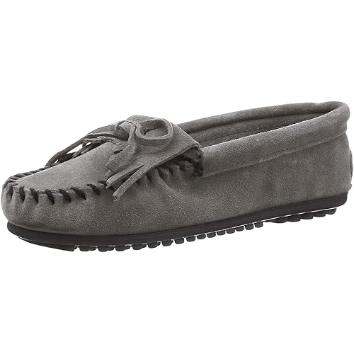 Minnetonka Women's Kilty Suede Hardsole Moccasin