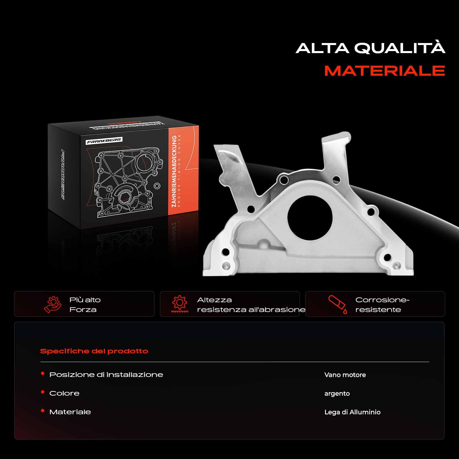Frankberg Coperchio della cinghia di distribuzione diesel 038103153Q | Compatibile con: A.l.h.a.m.b.r.a Van 7V8 7V9, A1 Sportback 8XA 8XF, A.l.h.a.m.b.r.a 7V8 7V9, Scarabeo 5C1 5C2