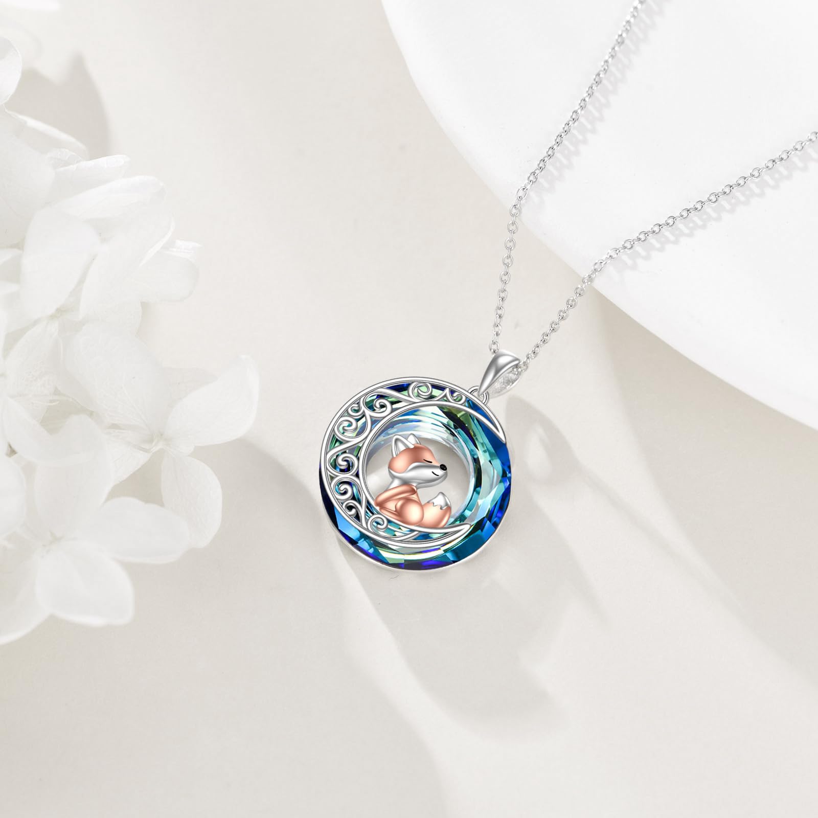 YAFEINI Schwarze Katze Mondstein Kette Damen 925 Sterling Silber Mond Anhänger Halskette Schmuck Geschenk für Mädchen