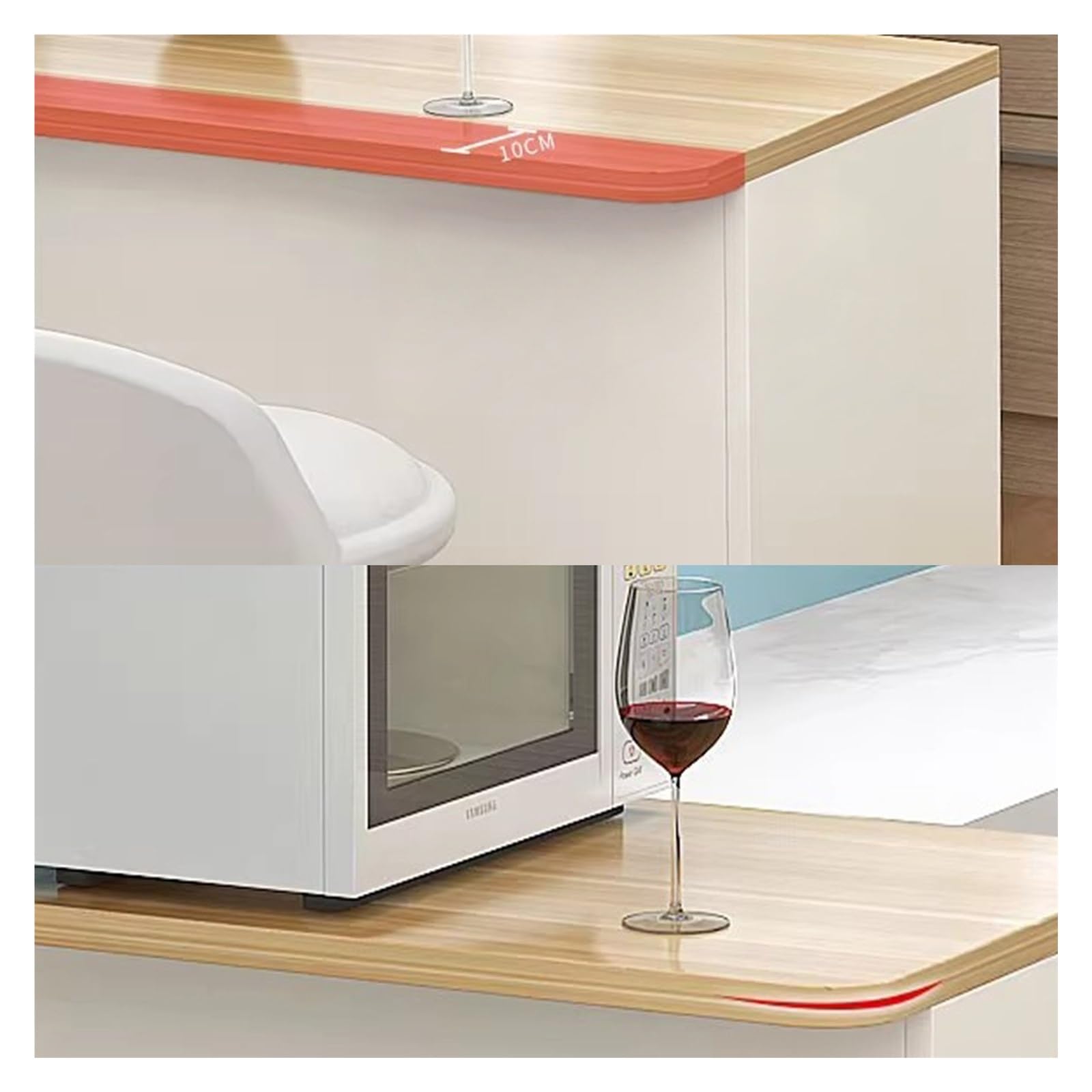 Isla de Cocina de Almacenamiento Abierto con estantes de 2 Niveles, aparador Moderno, gabinete Buffet