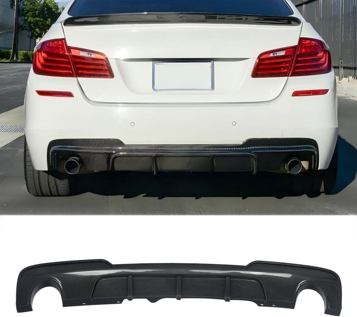 SHENGXUAN BMW 5 Series F10 F11 M Sport ABS Carbon Fiber Look Rear Diffuser