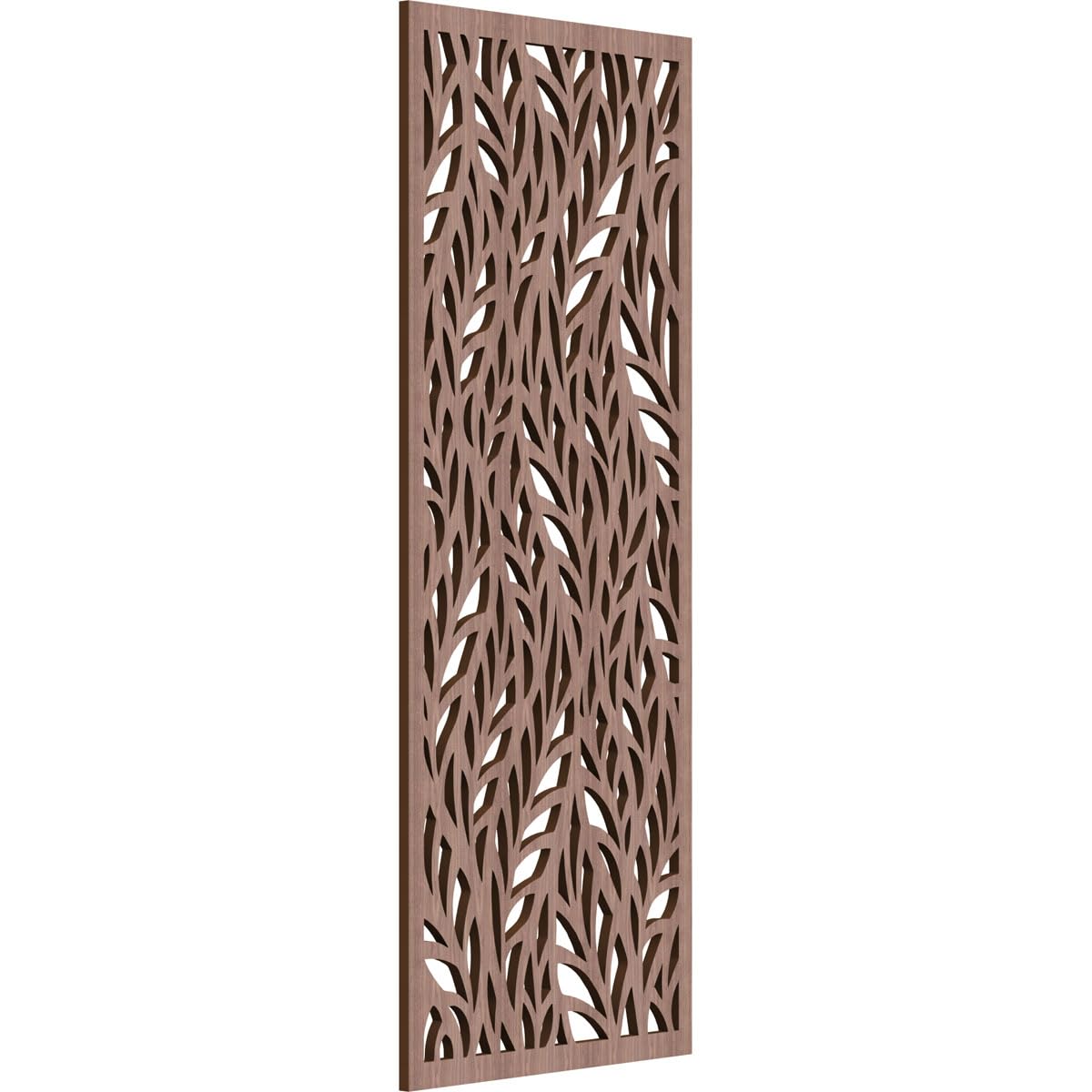 11 3/8"W x 29 3/8"H x 1/4"T Ortonville Decorative Fretwork Wood Wall Panels, Walnut