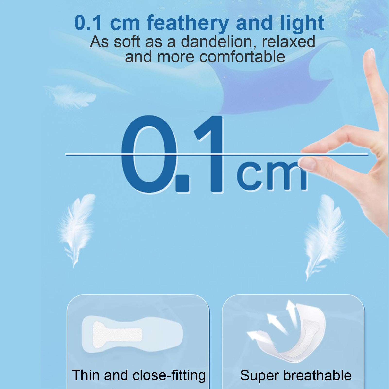 Swim Panty Liners - Panty Liners for Women | PU Clear Hygienic Pantiliner for Women | Waterproof Swimming Pad for Women | Portable Hygienic Care Liners | Private Patches for Women, Ladies, Girls