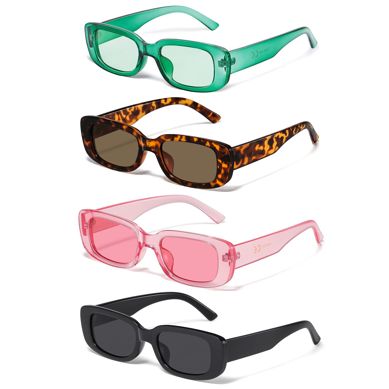 JASPIN Rectangle Sunglasses for Women Men Y2k Sun Glasses UV Protection