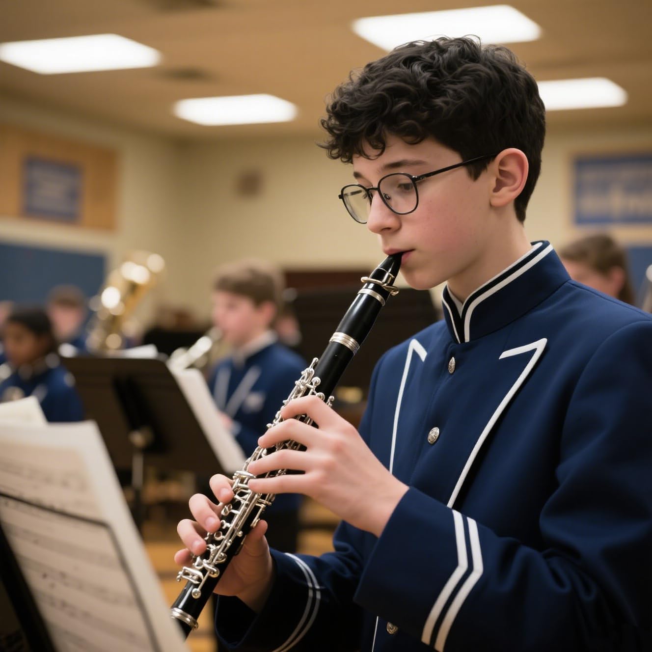 Bb Clarinet B Flat for Beginner Student Nickel-Plated with 2 Replaceable Barrels for School Band Orchestra adult kid with Hard Case, Mouthpiece, Stand, Cleaning Kit, Gloves, Strap, 3 Reeds