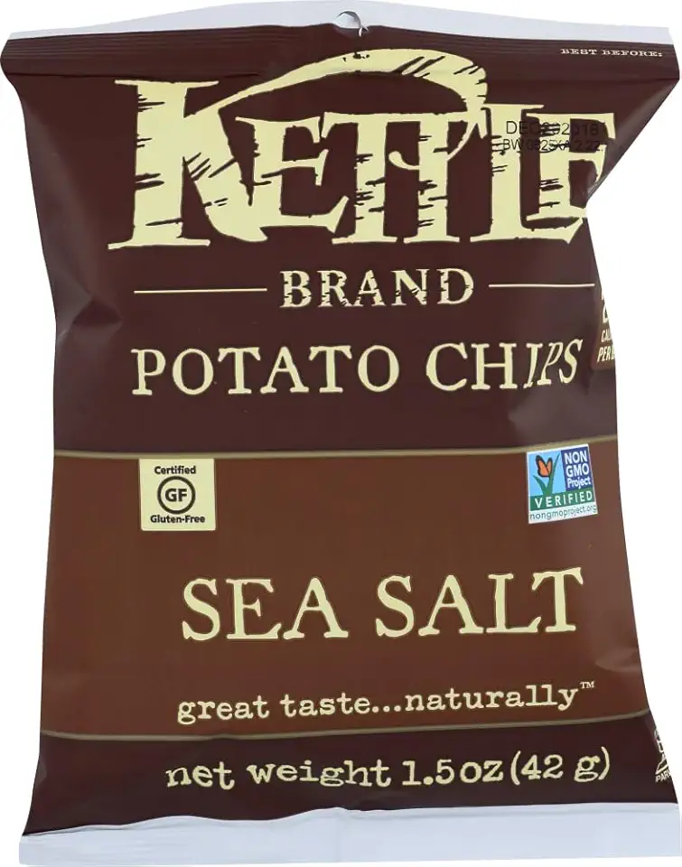 Kettle Brand Sea Salt Potato Chips, 1.5 Ounce - 24 per case.
