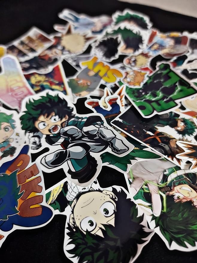 Image of Deku and Shoto Laptop Stickers Pack of 25 Stickers Perfect for Laptops /Mobile /Guitar etc. (Deku & Shoto)