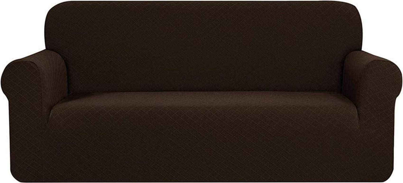 SDYdsgE sofa cover， Rhombus Sofa Cover Polyester Spandex Armchair Slipcover Cream White 3 Seater/Sofa Stylish Room Decoration(Brown,3 Seater/Sofa)