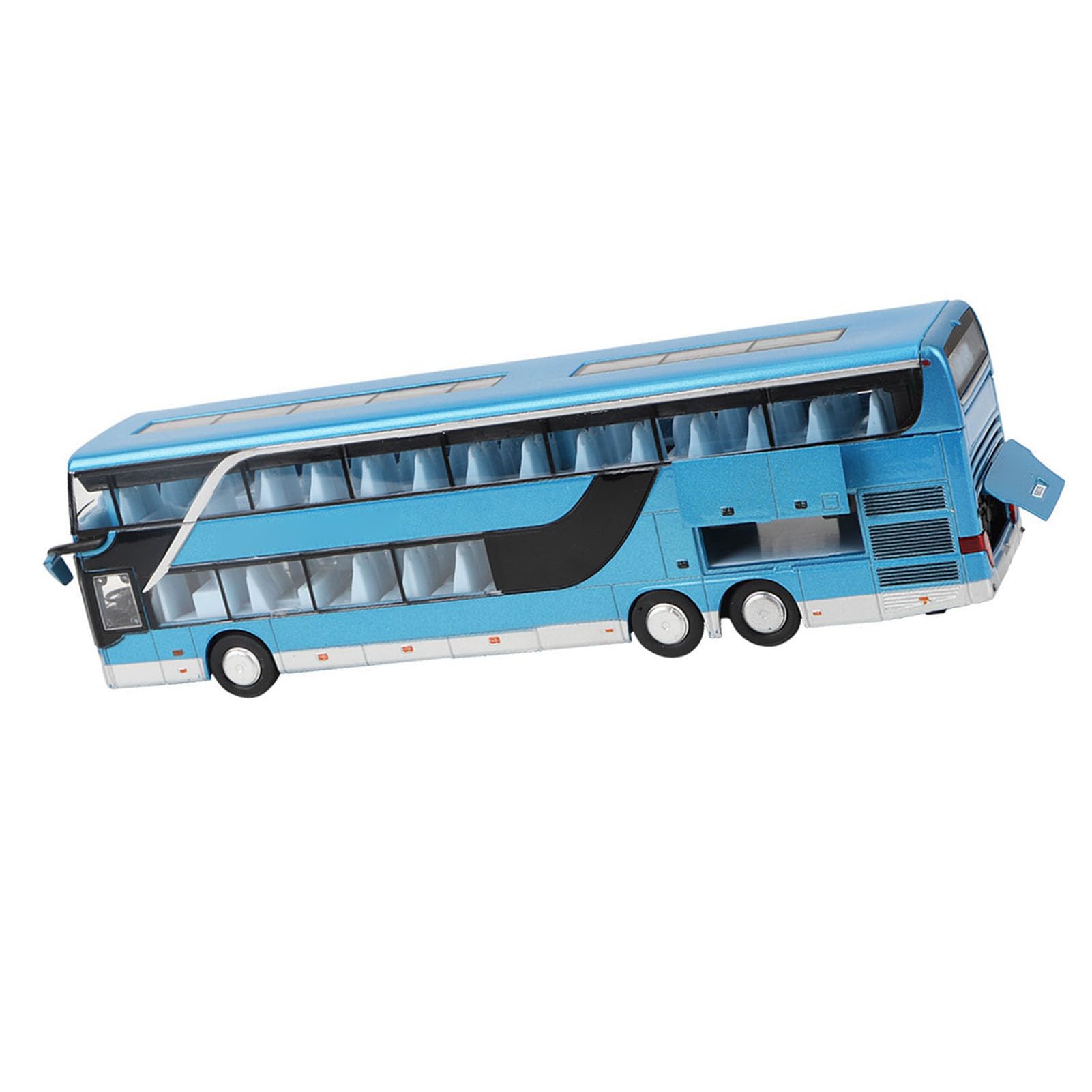 Juguete Modelo de Autobús de Dos Pisos de Aleación 1:32, Juguete Modelo de Coche Eléctrico, Música Ligera, Puertas Que Se Pueden Abrir, Juguete Modelo de Coche de Aleación, Rueda